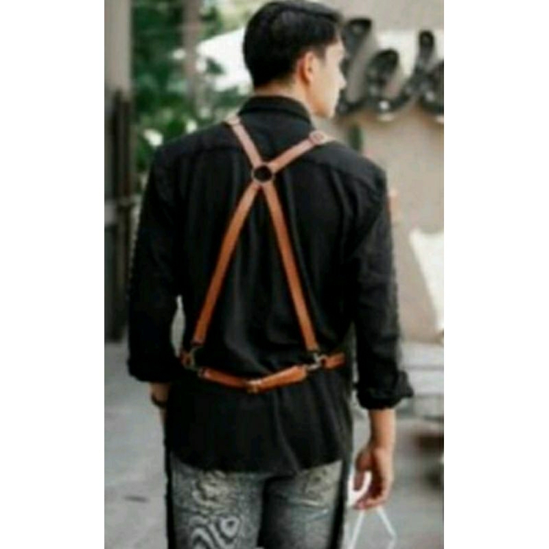 Tali apron / celemek, tali kulit golden premium, Tali strap.