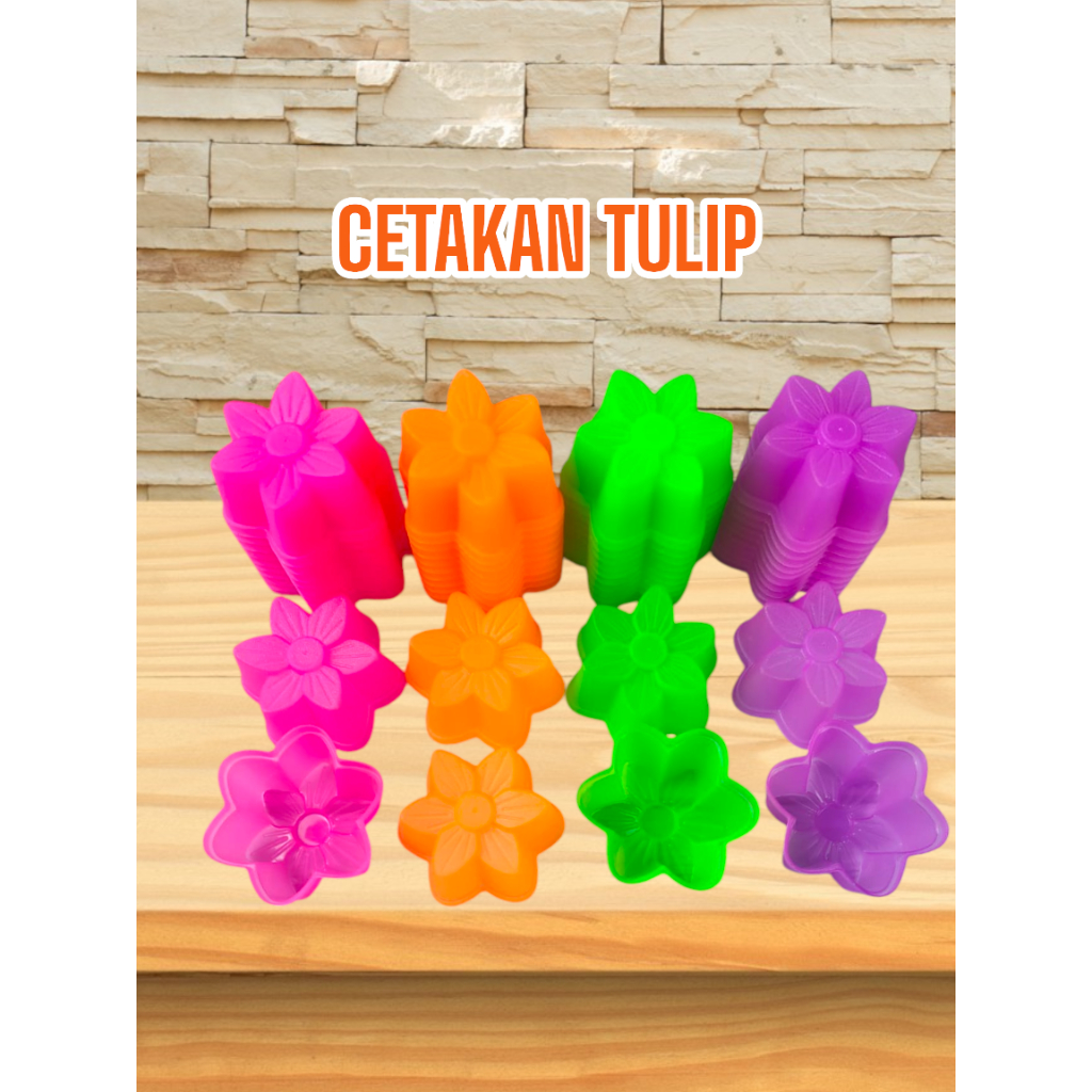 12 pcs CETAKAN KUE KUKUS PLASTIK - CETAKAN PUDING / KUE PUTU - CETAKAN BUNGA