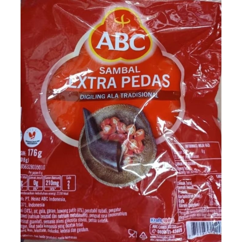 

sambal abc stik ektra pedas saset 22x8gram