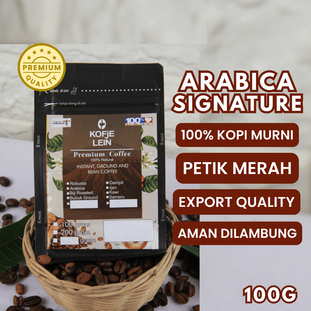 

KOFJE LEIN Kopi Arabica Grade A Petik Merah Kualitas Eksport Red Cherry