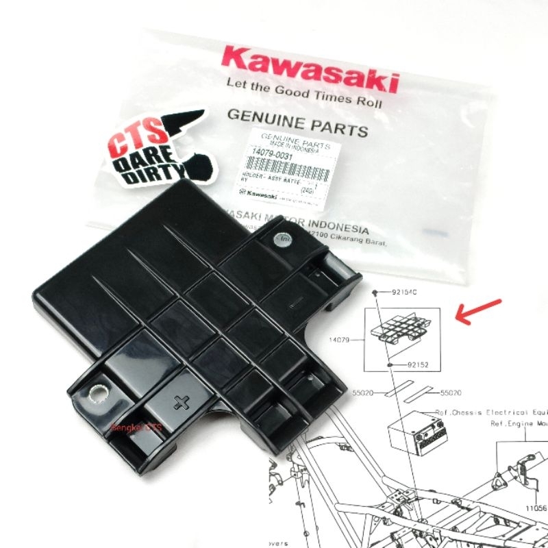 Tutup Accu Aki KLX 150 S L G BF SM DTracker Old New Original 14079-0031