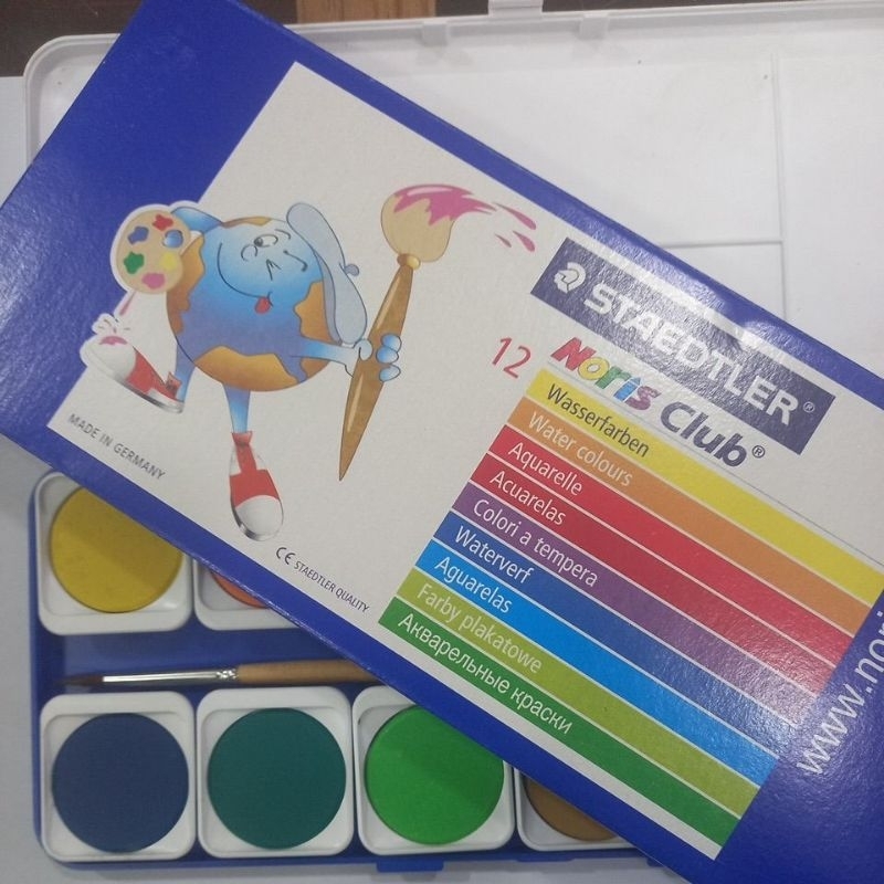 

STAEDTLER NORIS Club 12 Color Warna Cat Air Water Color Set Made in Germany