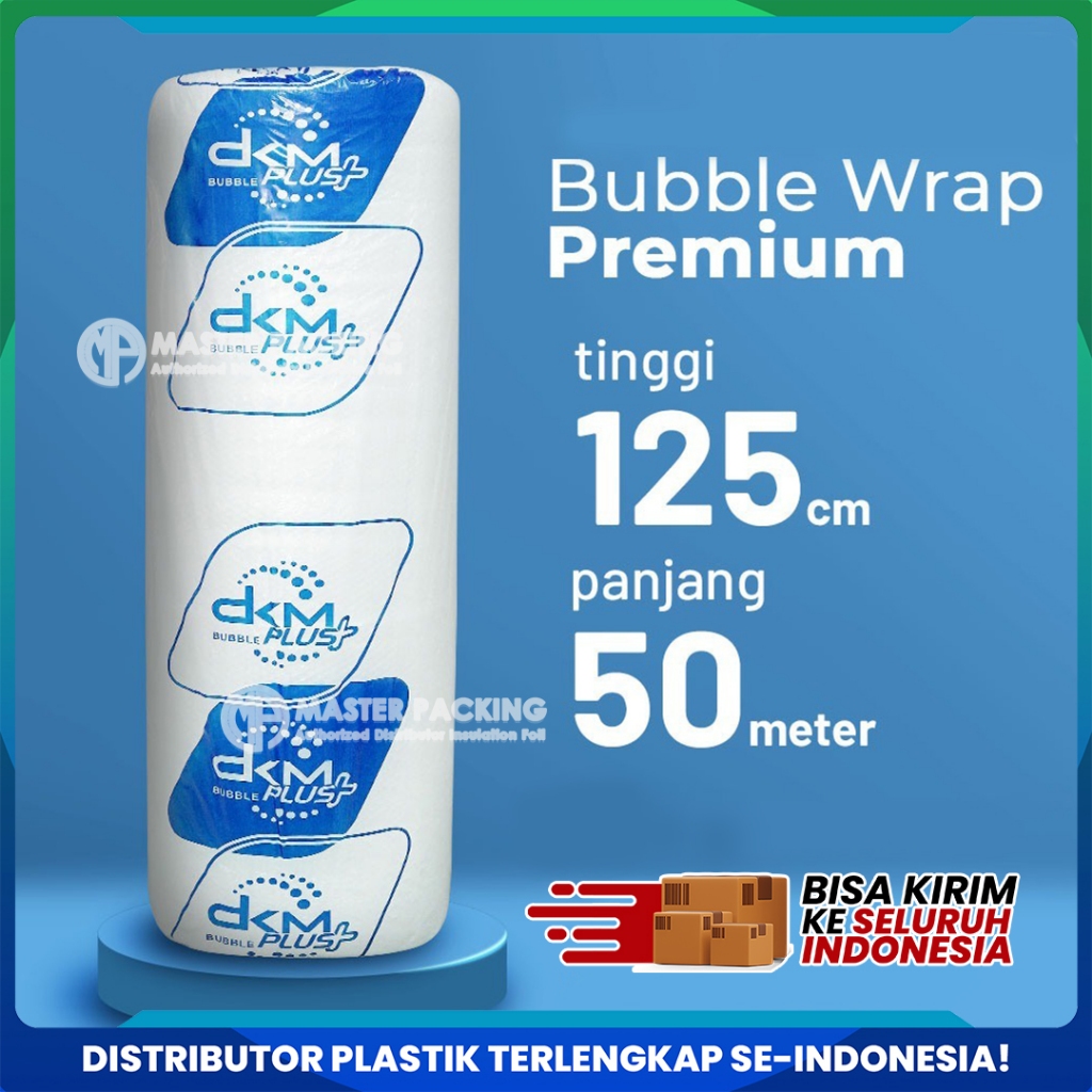 

Plastik Packing Bubble DKMPlus Wrap Roll 125cm x 50m Berat 2,7Kg Bening Premium VIA EKSPEDISI