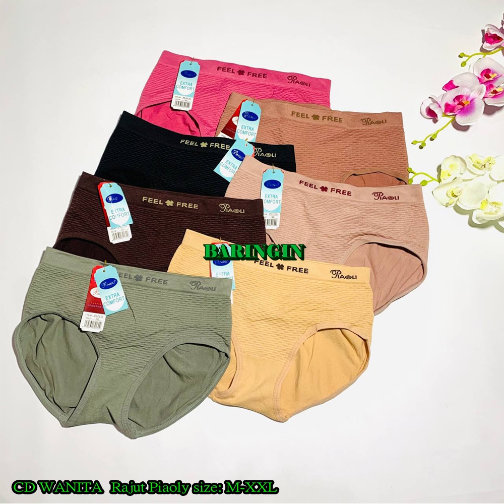 Cd Piaoli Rajut art:2170-Isi 12 Pcs-Celana Dalam Wanita-Cd Wanita Dewasa Polos Tanpa Jahitan Samping