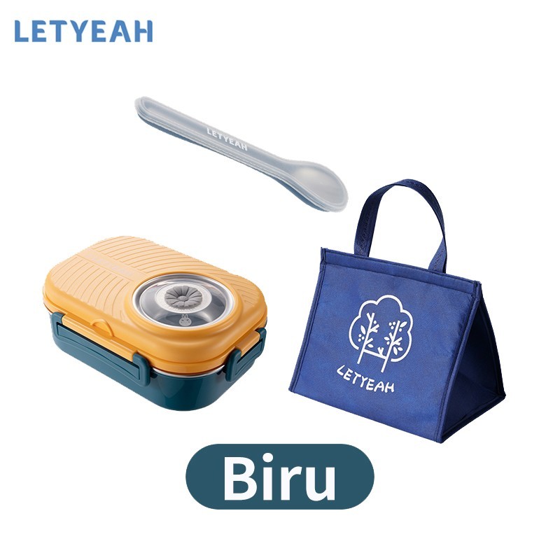 LetYeah Kotak makan stainless 304/Lunch box tahan panas dan anti bocor