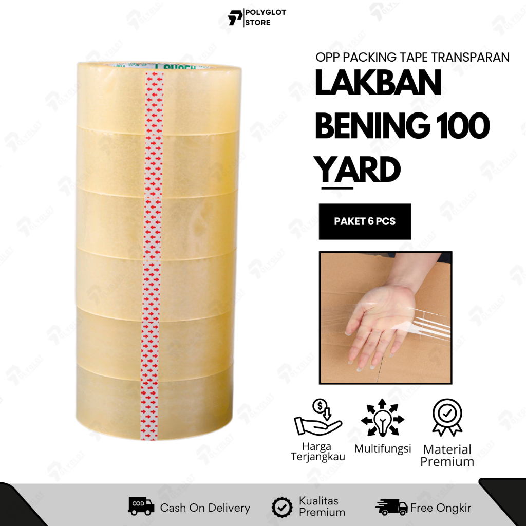 

6 PCS - LAKBAN BENING - LAKBAN EKONOMIS 45 MM X 100 YARD SERBAGUNA