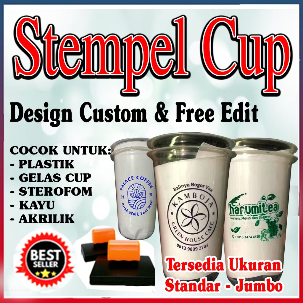 

stempel Gelas Cup / Plastik / Custom-Free Tinta