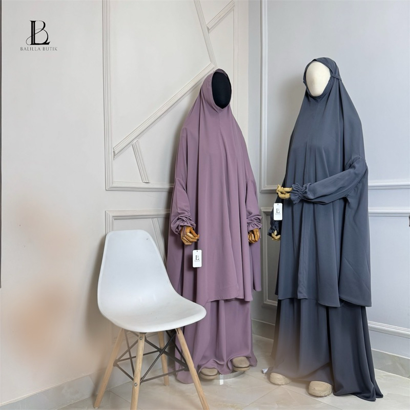 Balila Butik Khimar Tangan Bergo Zira Set Rok Sirwal Pakaian Muslimah Syari  Kain Forzaleta