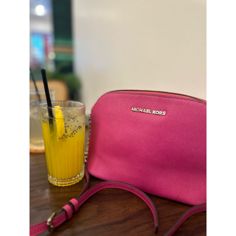 tas MK preloved pink fuchia