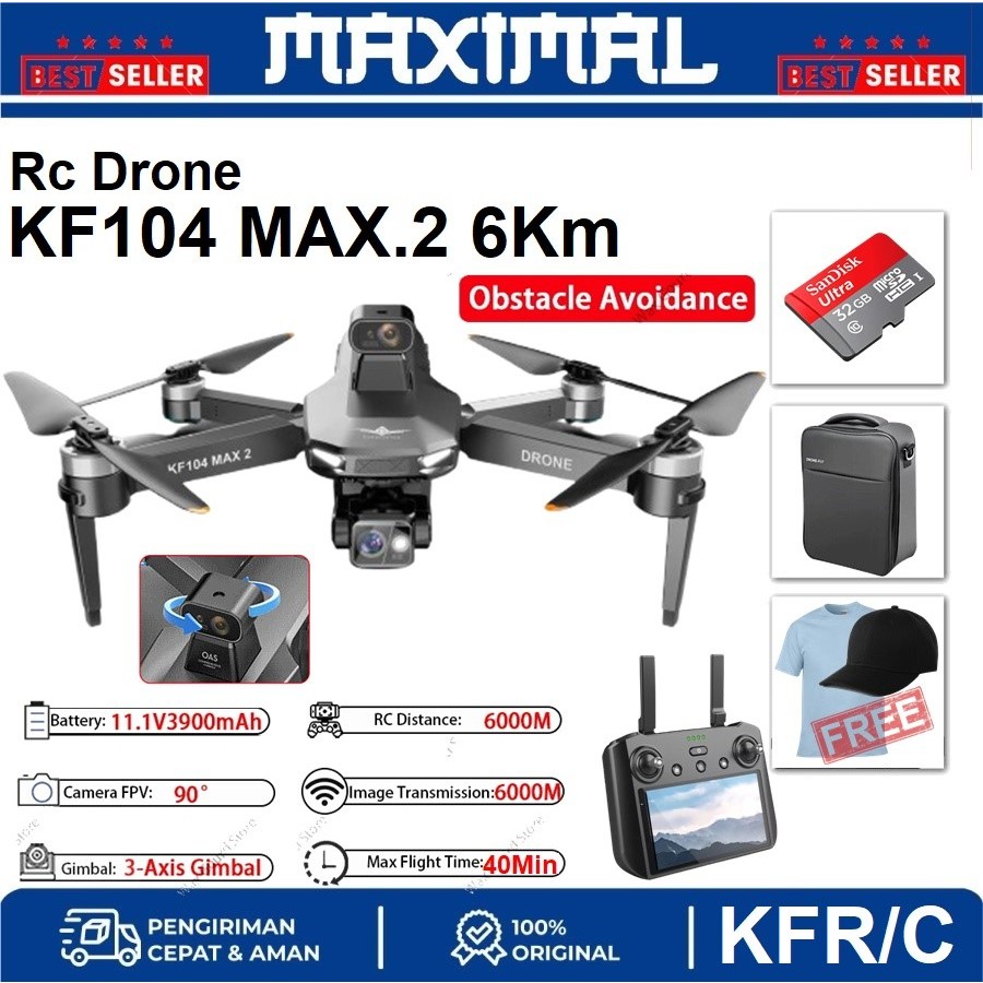 Drone KF104 Max2 6KM Drone GPS 3-Axis Gimbal 4K Camera RC