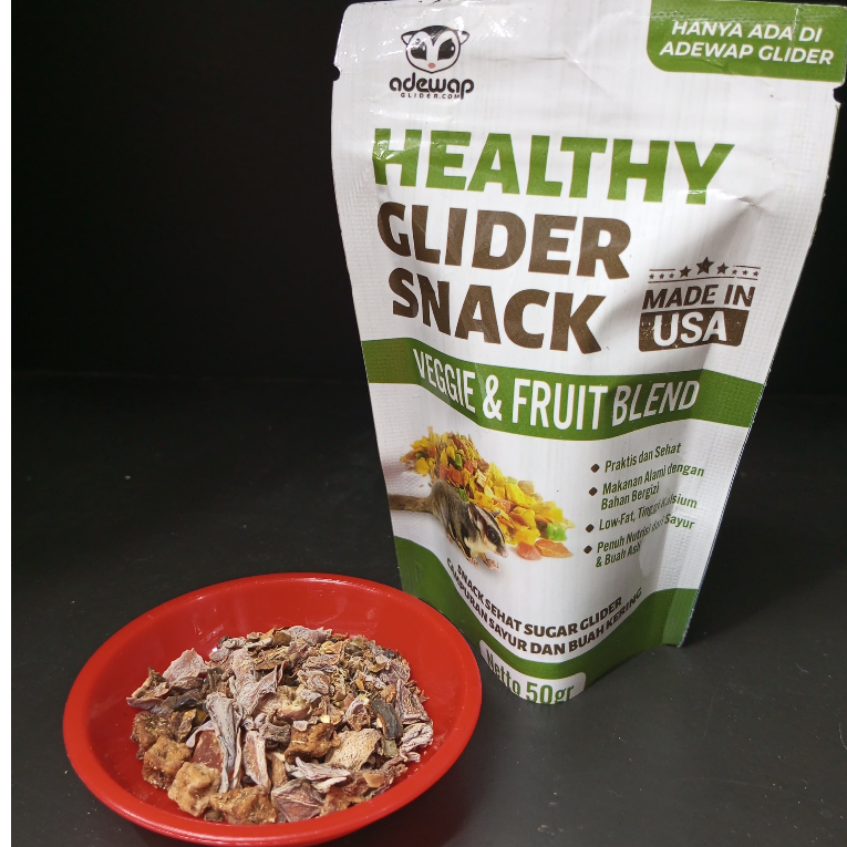 ADEWAP GLIDER Glider Veggie Fruity Healthy Snack : Buah & Sayur Kering Cemilan Sugar Glider
