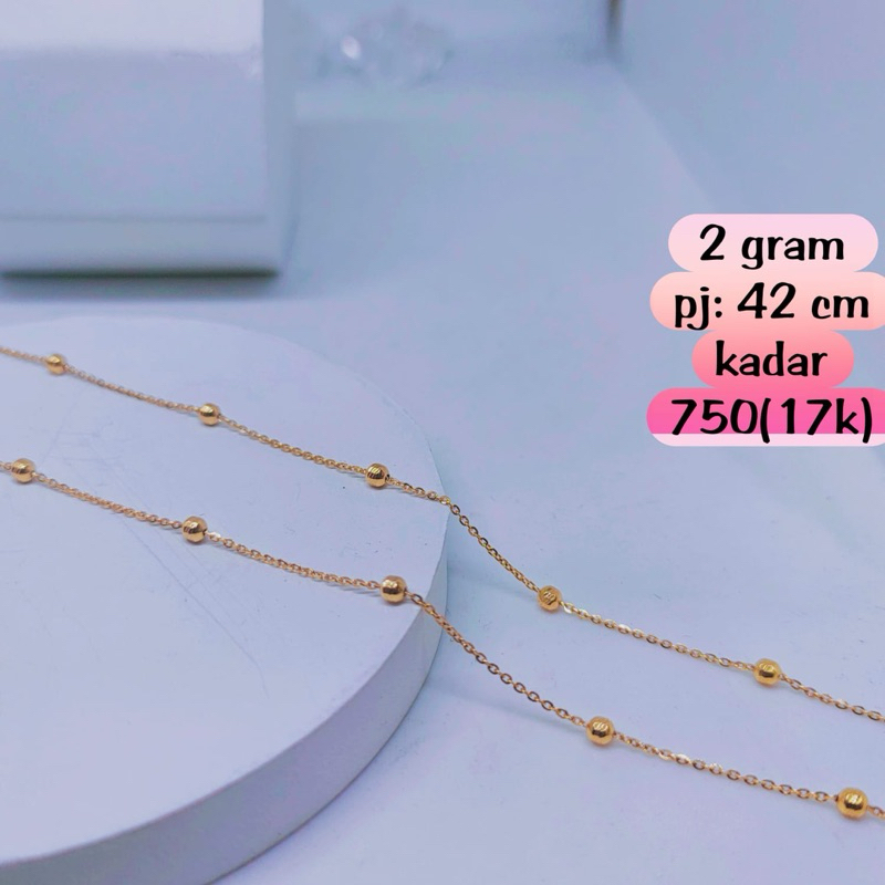 kalung emas model rantai jeddar kombinasi bola bola. mas kadar 700(16k)