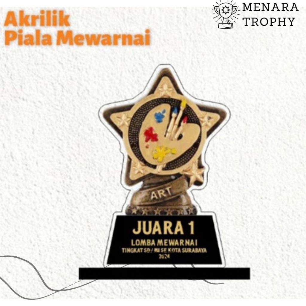 Piala Lomba Melukis Piala Lomba mewarnai Piala Menggambar Akrilik Custom