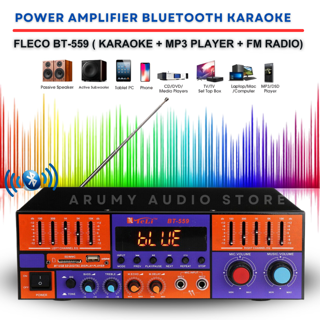 Amplifier Bluetooth Fleco BT 559 - Ampli Fleco BT-559 - Ampli Karaoke | Amplifier FLECO BT-559 Bluet