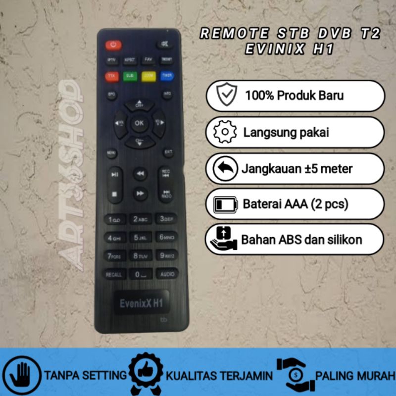 Remote Set top Box evinix H1 dvb T2 Remot STB