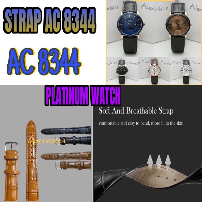STRAP Tali jam AC 8344 cowok dan cewek  /Leather Strap AC 8344/ Strap / Tali Jam Tangan Ac8344 bagus