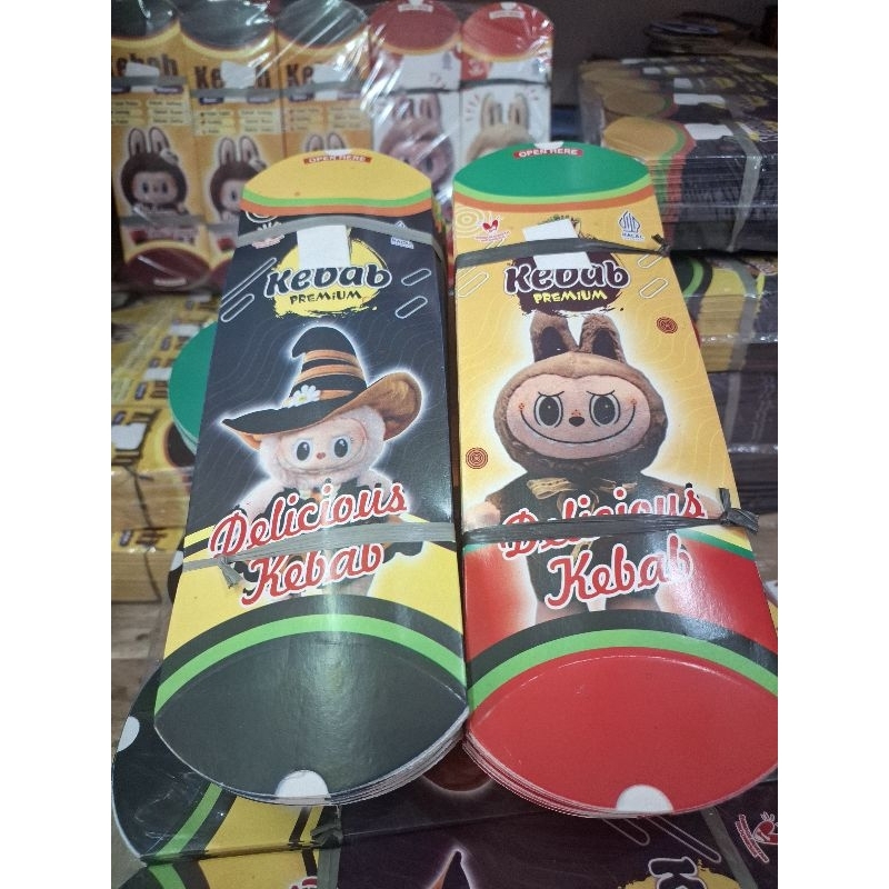 

Kardus Kebab Ivory Putih Gambar Labubu uk 24x9 cm isi 100