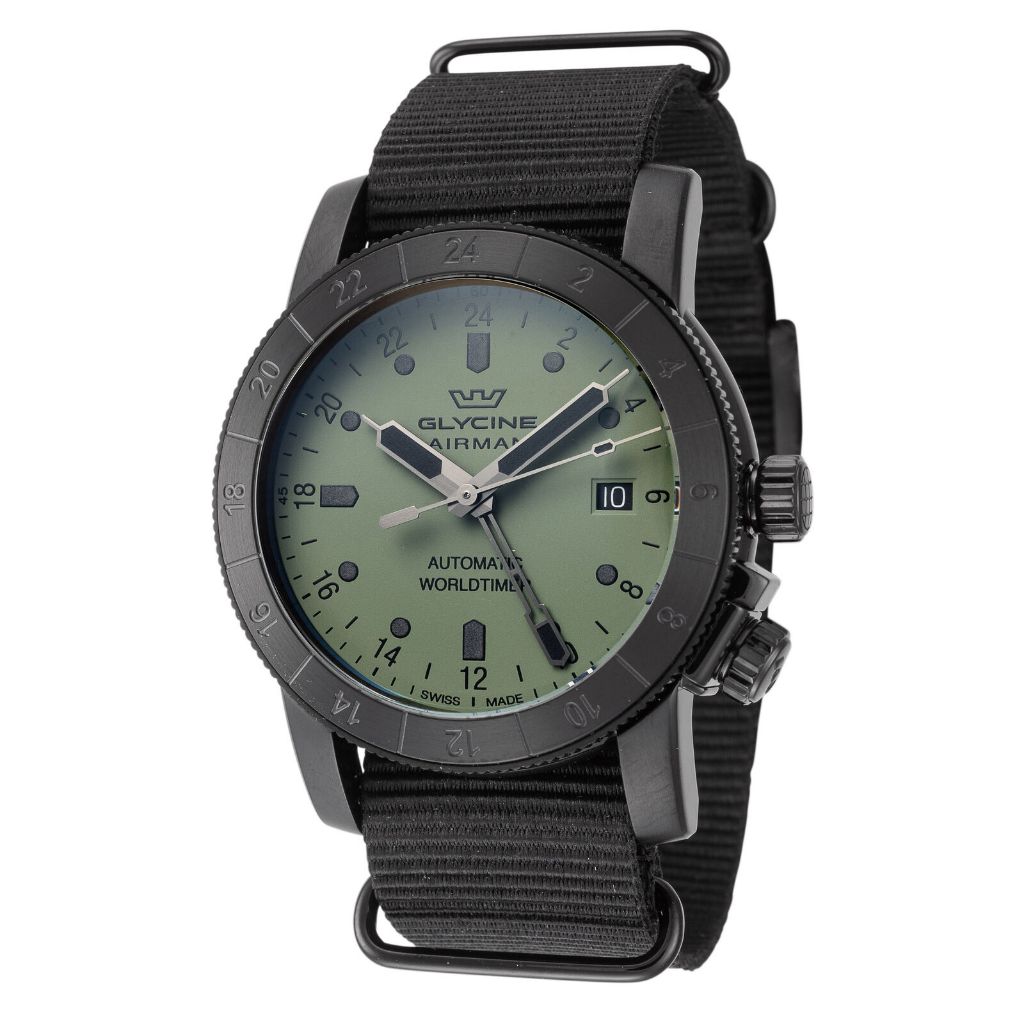 Glycine GL0493 Men's Airman 42mm Automatic GMT Watch
