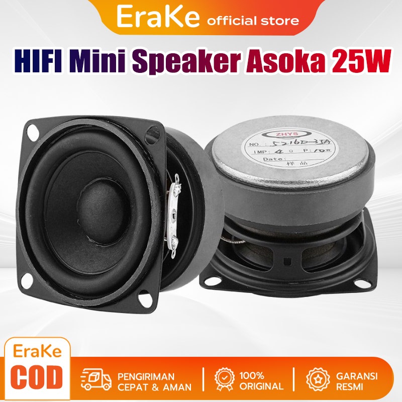HIFI Mini Speaker Asoka High Power mid-woofer super low bass magnet tebal