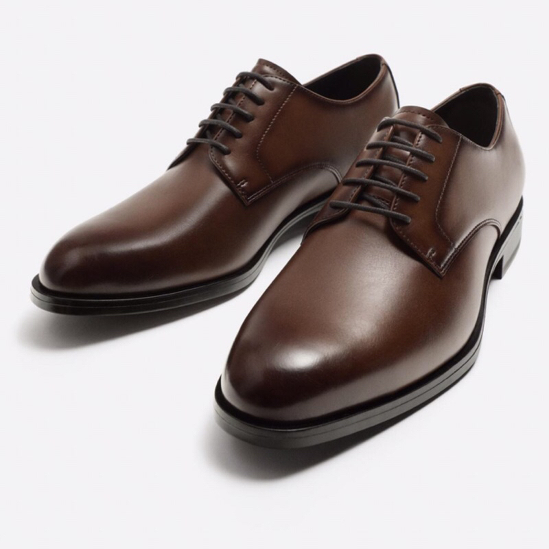 ZARA Men Shoes Formal Sepatu Derby Pria Brown