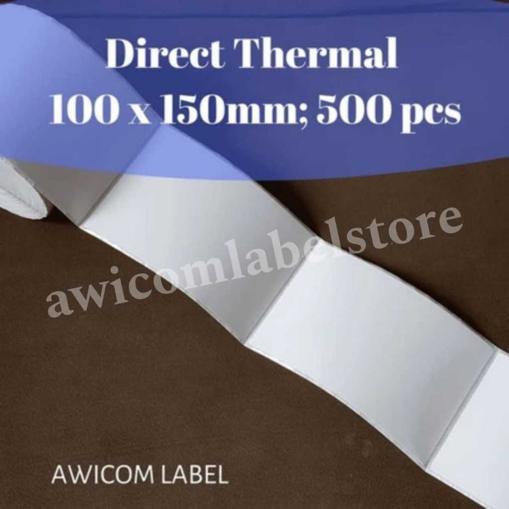 

LABEL THERMAL UKURAN A6 - 100 x 150 KERTAS STICKER BARCODE 100x150mm Isi 500 PCS