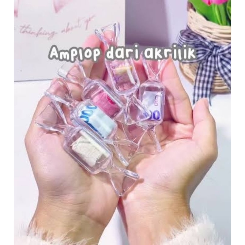 

12pcs Amplop Lebaran Unik Bahan Akrilik Bentuk Permen