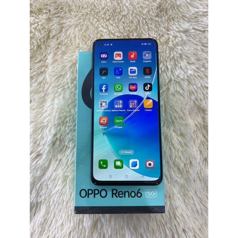 Oppo Reno 6 5G Ram 8/128GB Second Fullset Original Bekas Resmi