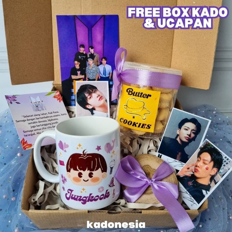 

Giftbox BTS / Hampers Butter Cookies / Kado Army Kpop Free Photocard