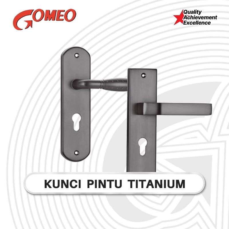 GOMEO Handle Kunci Pintu Rumah Kamar Set Titanium Tanggung Besar