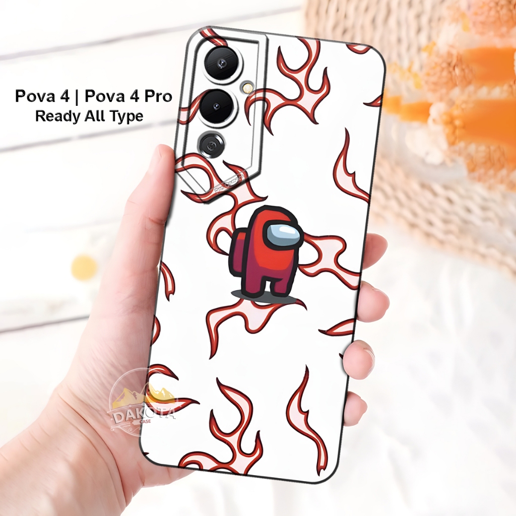 Dakota  - Casing Tecno Pova 4 | Pova 4 Pro terbaru 2025 - Softacase Fusion Motif Amogus - Case Full 