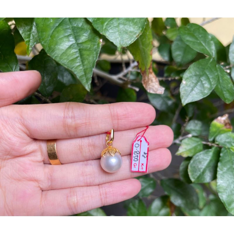 LIONTIN EMAS MUTIARA AIR LAUT ORIGINAL