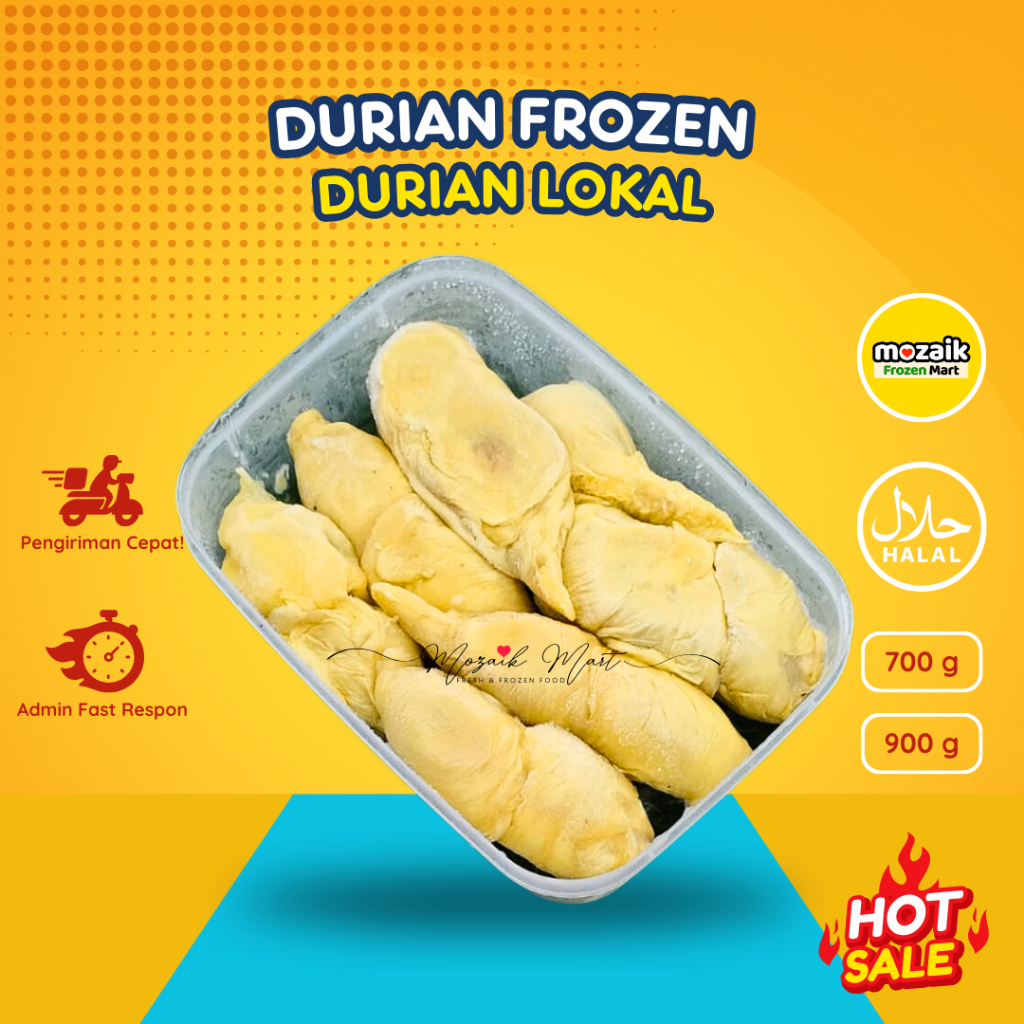 

Durian Kupas Cup Premium 900-700gr Mozaik Mart Frozen Food Palembang