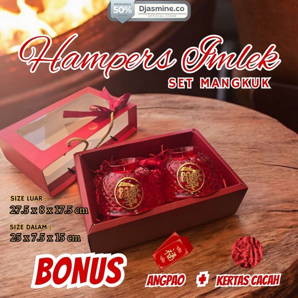 Hampers bingkisan imlek sincia grosir set mangkuk dan set gelas couple chinese