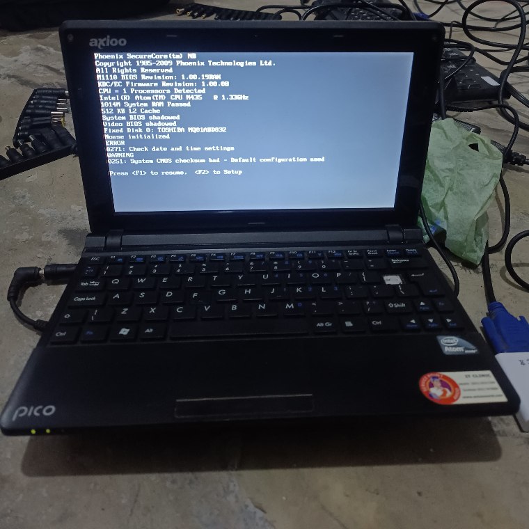 Laptop Axio M110 Casing  + mesin normal + lcd