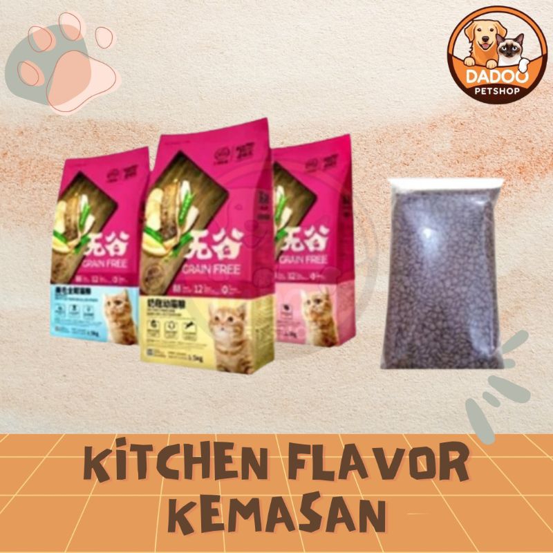 Kitchen Flavor Grain Free Dryfood Repack Makanan Kucing Kering Beauty, Adult, Baby Kitten