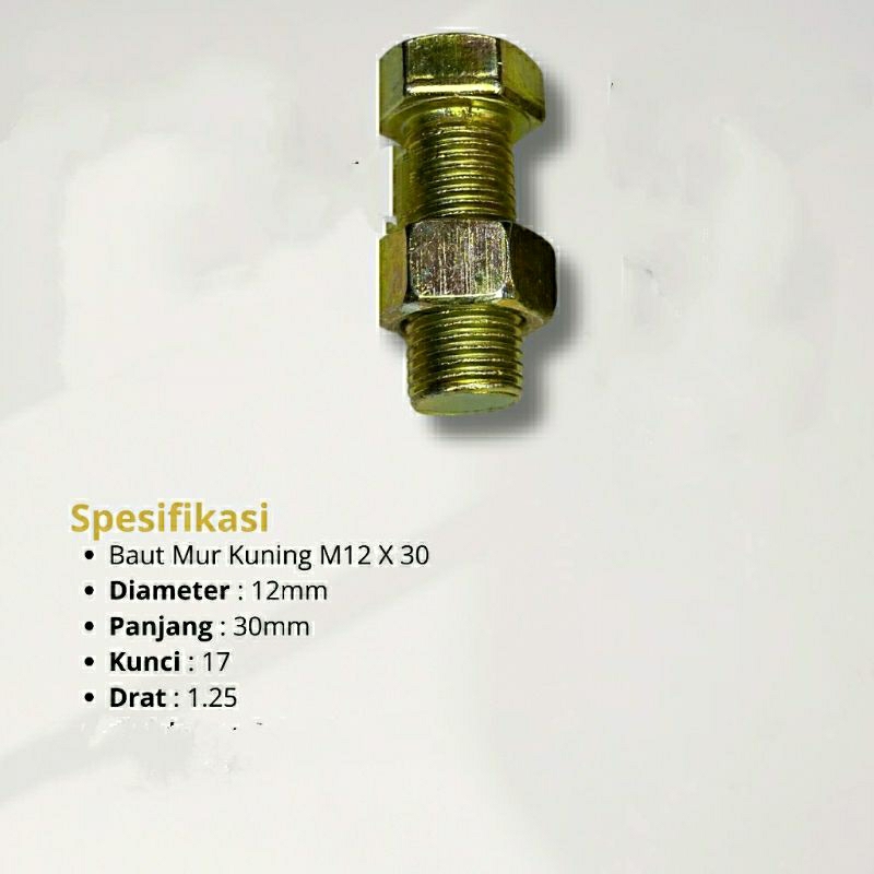 Baut 17 Baud Mur M12x30 M 12 x 30 Mm 3cm Kunci 17