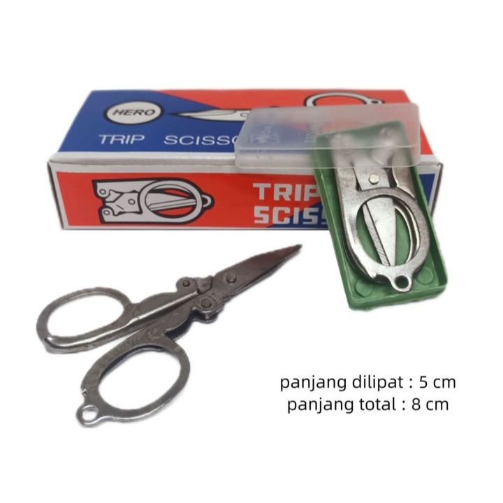 

Gunting LIPAT Stainless MINI Portable Full Alloy CLASSIC Trip Folding Scissors - Kecil Saku Anti Karat Tajam Pemotong Serbaguna