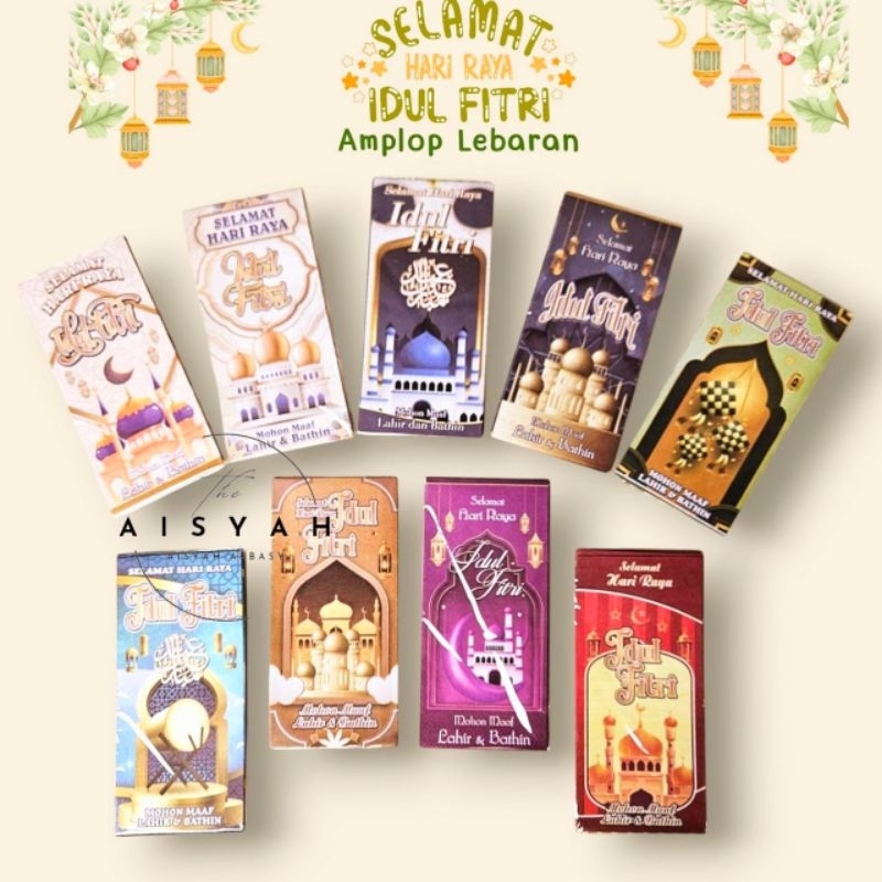 

amplop lebaran angpau lebaran karakter Masjid DF (HVS Dop) uk Panjang isi 50 lembar Mix gambar