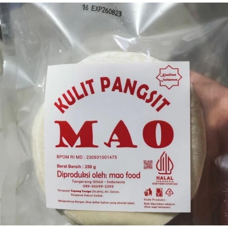 

Gyoza skin/Kulit pangsit bulat MAO (30 Bks)