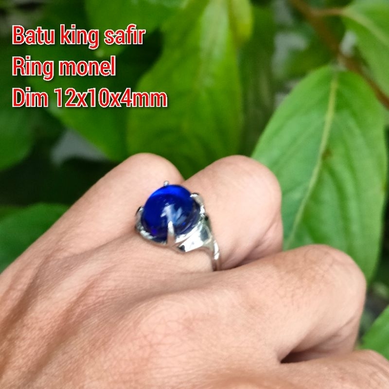 CINCIN WANITA CEWEK BATU KING SAFIR RING MONEL CEWEK