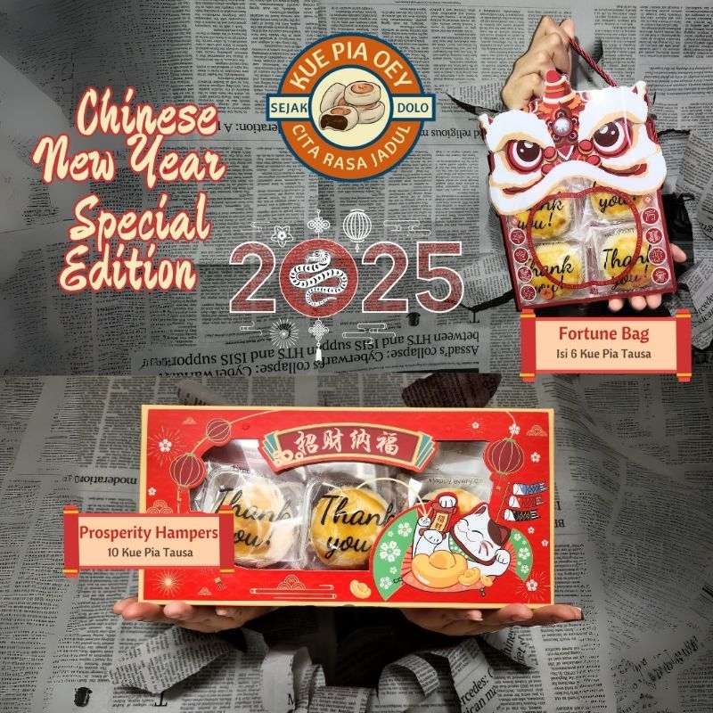 

Hampers Imlek Premium - Kue Pia Oey Isian Tausa (2 Pilihan Varian)