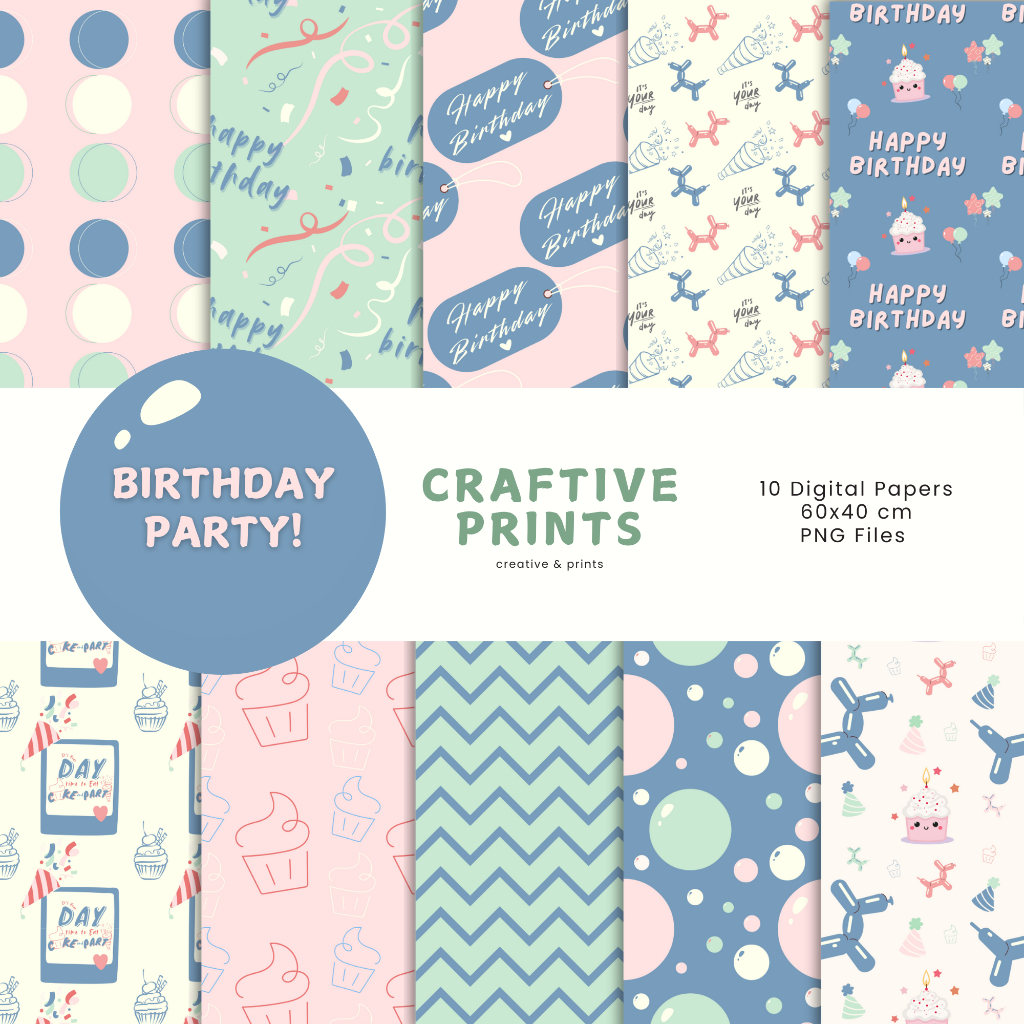 

SCRAPBOOK PAPER | KERTAS SCRAPBOOK MURAH | CRAFT PAPER | BIRTHDAY 01