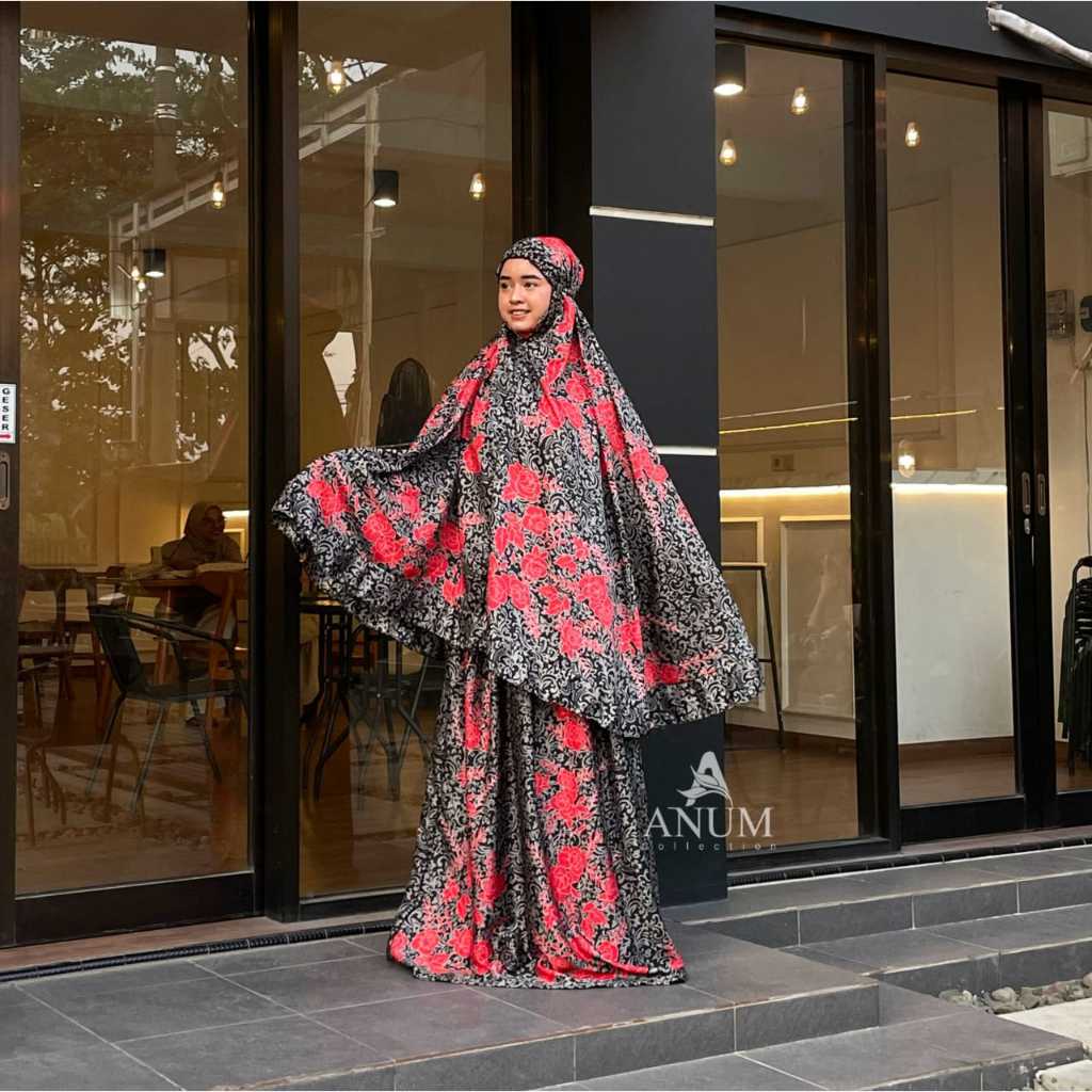 Mukena Maxmara Luxury Jumbo Printing Laser cut Silk Motif Premium