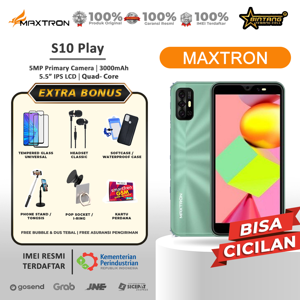 Maxtron S10 Play RAM 2/8GB Layar 5,5" Garansi Resmi