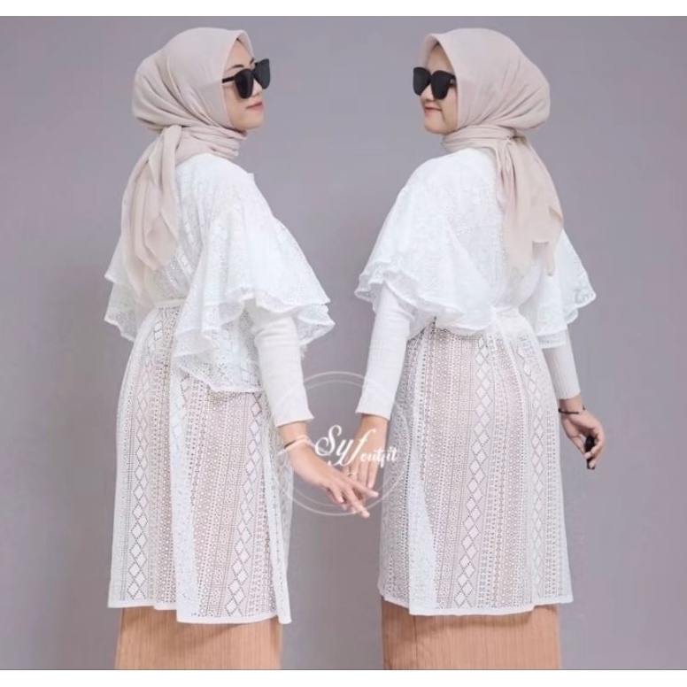 Kepoin aja Outer Tunik KondanganOuter kondangan WanitaOutfit Kondangan Tangan Ruffel