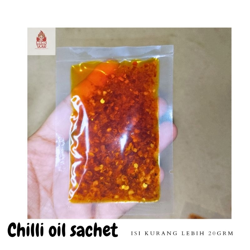 

chili oil kemasan sachet / chili oil sachet 20gr