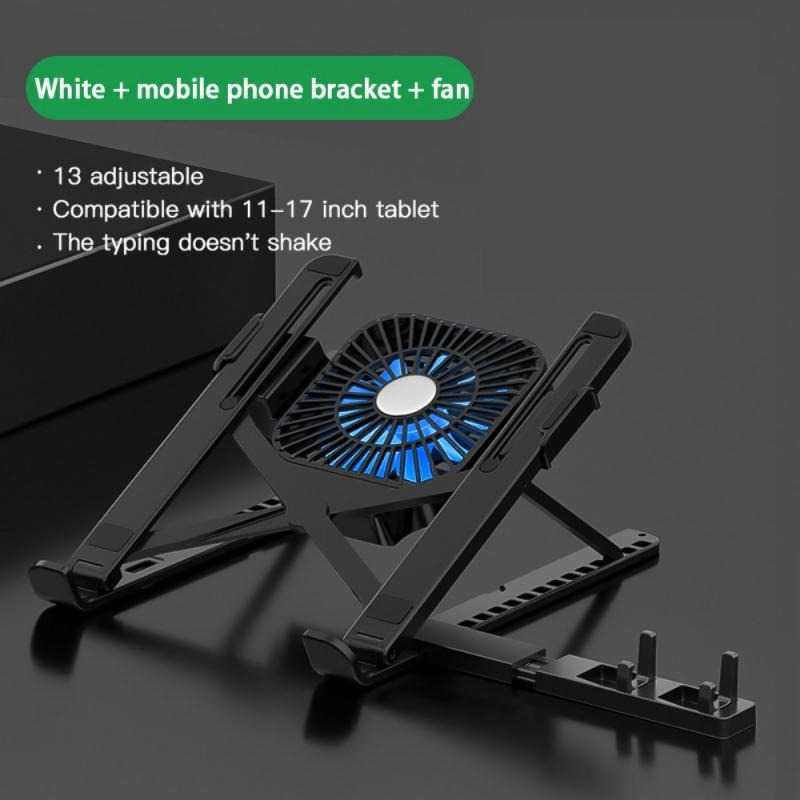 Stand Laptop Lipat dengan Cooling Fan 11-17 Inch 13 Level Adjustable
