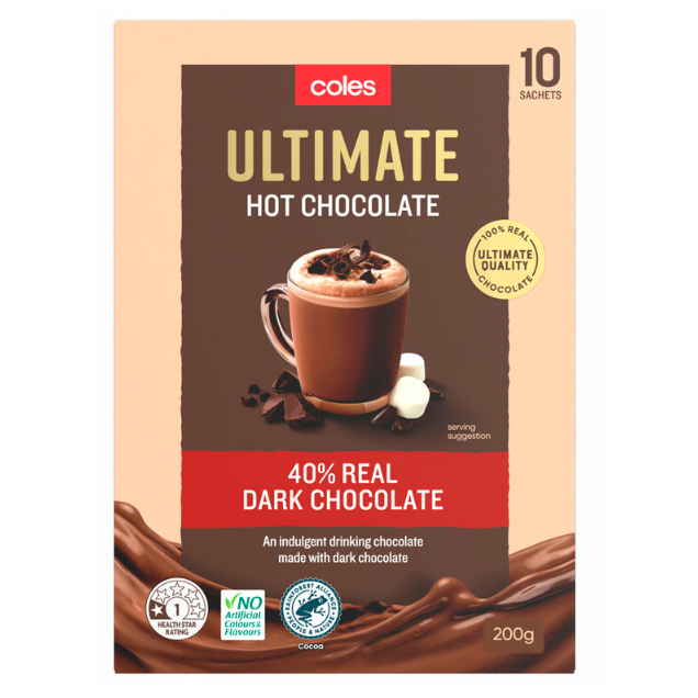 

Coles Ultimate Hot Chocolate 10 Pack | 200g