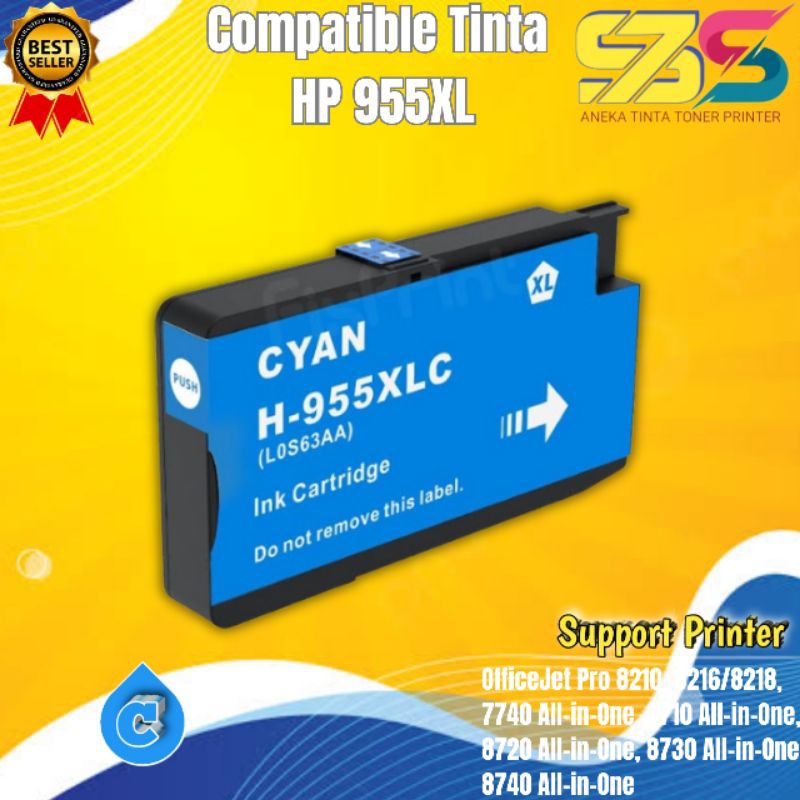 Tinta Catridge Compatible 955XL Cyan