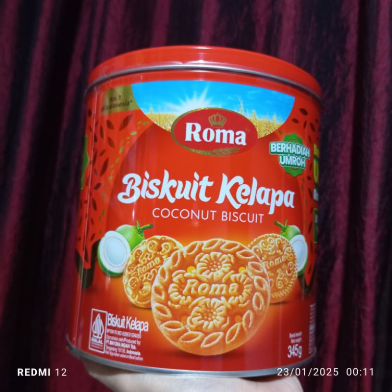 

ROMA BISCUIT COCONUT 345gr biskuit kelapa kaleng